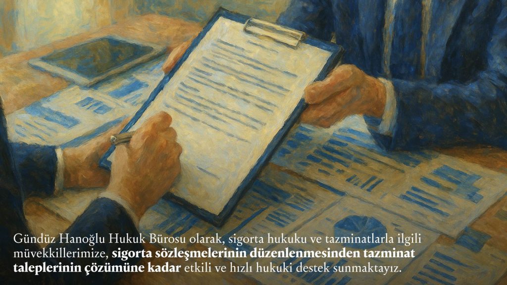 Gündüz Hanoğlu Hukuk sigorta hukuku kapsamında verdiği hizmetler